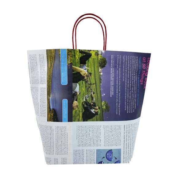 Greenii Large Handmade Newsprint Paper Bags Recyclable Paper Grocery Bags - Picture 4 of 6